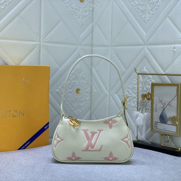 M82519奶白 粉色印字 Mini Moon 手袋 20.5x11x5