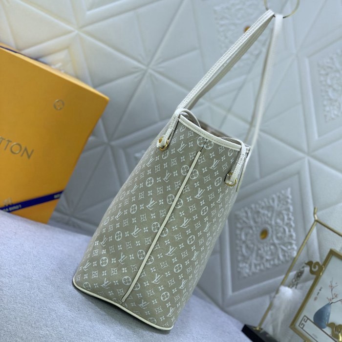 M40995 Neverfull 杏色丹寧牛仔帆布 束口包 32x29x17cm-4