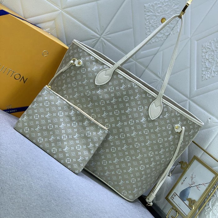 M40995 Neverfull 杏色丹寧牛仔帆布 束口包 32x29x17cm-2