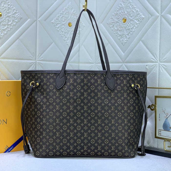 M40995 Neverfull 咖啡色丹寧牛仔帆布 束口包 32x29x17cm