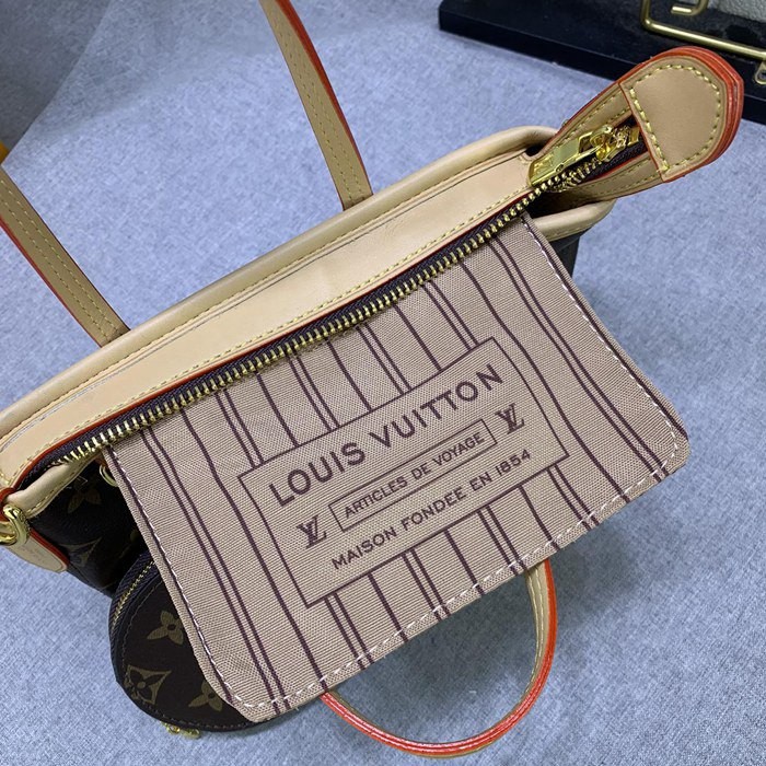 M46705 老花  Neverfull BB手袋 粉色背帶 24x14x9cm-5