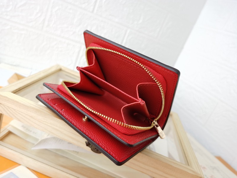 M80151紅色鑽石紋壓花短夾 11x8.5x3.5cm-7