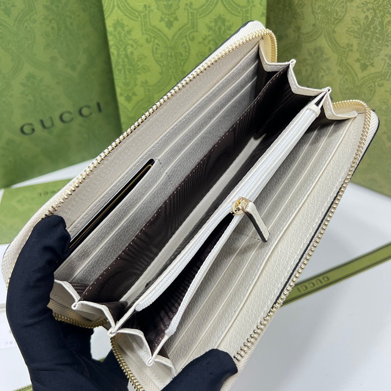 0632 啡色 白色 拉鍊長夾 19x11cm-4