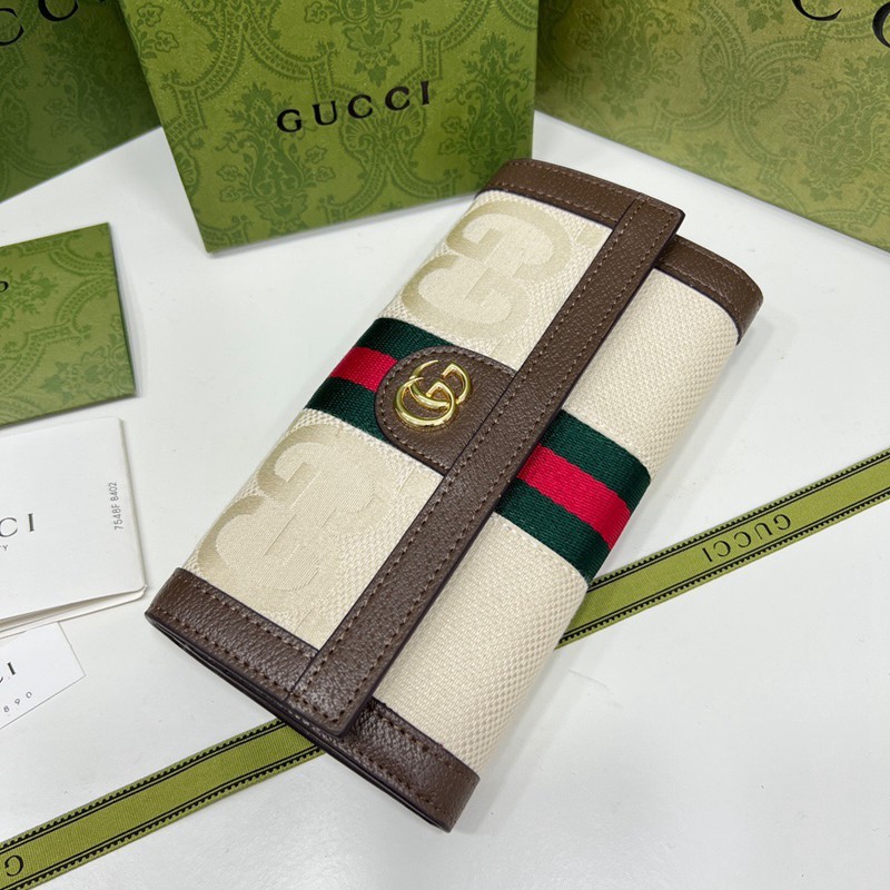 0634 啡色 白色 大G 長夾 19x11cm-9