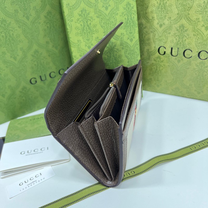 0634 啡色 白色 大G 長夾 19x11cm-8
