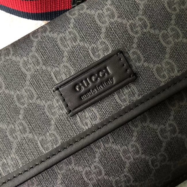 598113原單黑膠黑牛皮 Supreme腰包 24x17x3.5cm-4