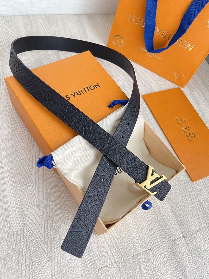 LV 原單字母扣皮帶 黑色雙面頭層牛皮 寬3CM-2