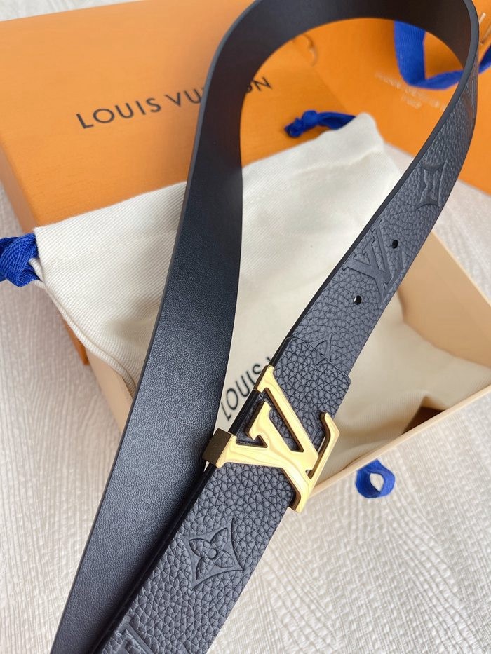 LV 原單字母扣皮帶 黑色雙面頭層牛皮 寬3CM-5